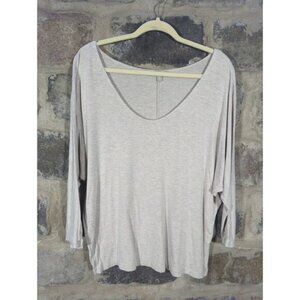 Banana Republic Factory Top Woman's Medium Tan Scoop Neck Neutral Light Weight